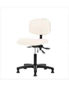 Neta ECOM Vinyl Desk Height Chair - Nylon Base, Glides, Adobe Vinyl