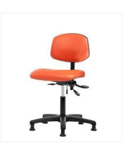 Neta ECOM Vinyl Desk Height Chair - Nylon Base, Glides, Orange Kist