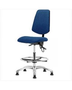 Neta ECOM Esd Fabric High Bench Height Chair - Medium Back Chrome