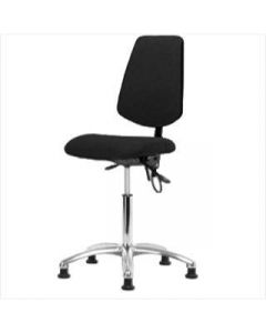 Neta ECOM Esd Fabric Medium Bench Height Chair - Medium Back Chrome