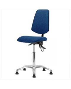 Neta ECOM Esd Fabric Medium Bench Height Chair - Medium Back Chrome