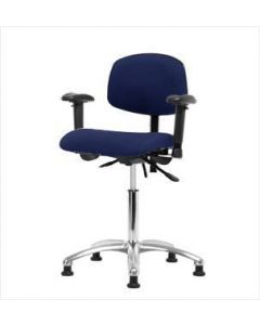 Neta ECOM Fabric Medium Bench Height Chair - Chrome Base Tilt Arms