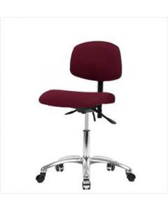 Neta ECOM Fabric Desk Height Chair - Chrome Base Chrome Casters Burgundy