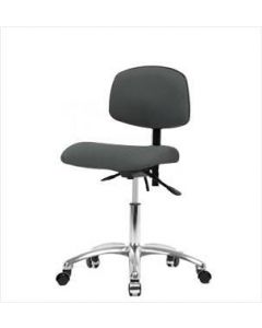 Neta ECOM Fabric Desk Height Chair - Chrome Base Chrome Casters Grey