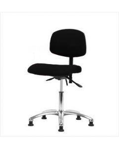Neta ECOM Fabric Desk Height Chair - Chrome Base Glides Black Fabric