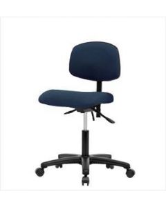 Neta ECOM Fabric Desk Height Chair - Nylon Base, Casters Blue Fabric
