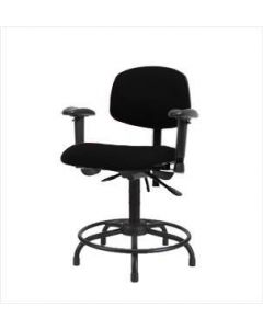 Neta ECOM Fabric Desk Height Chair - Round Tube Base Arms Glides