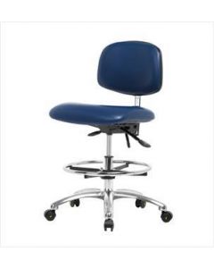 Neta ECOM Esd/Clean Room Medium Bench Height Chair - Chrome Base Chrome