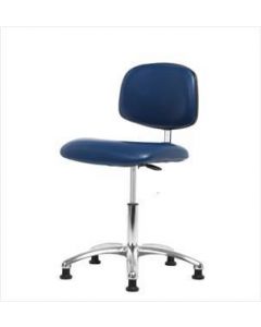 Neta ECOM Esd/Clean Room Vinyl Desk Height Chair - Chrome Base Glides