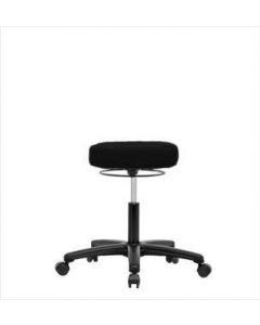 Neta ECOM Fabric Desk Height Stool - Nylon Base, Casters, Black Fabric