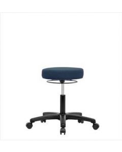Neta ECOM Fabric Desk Height Stool - Nylon Base, Casters, Blue Fabric