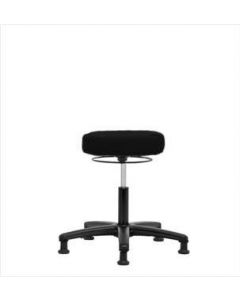 Neta ECOM Fabric Desk Height Stool - Nylon Base, Glides, Black Fabric