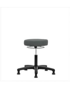 Neta ECOM Fabric Desk Height Stool - Nylon Base, Glides, Grey Fabric