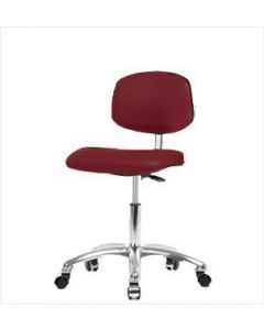 Neta ECOM Clean Room Vinyl Desk Height Chair - Chrome Base Chrome