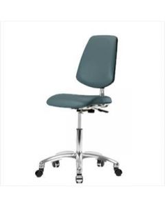 Neta ECOM Clean Room Vinyl Desk Height Chair - Medium Back Chrome
