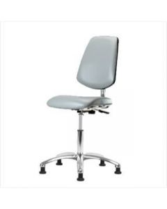 Neta ECOM Clean Room Vinyl Desk Height Chair - Medium Back Chrome