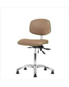 Neta ECOM Clean Room Vinyl Desk Height Chair - Chrome Base Glides