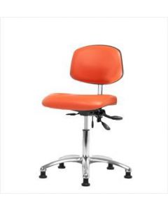 Neta ECOM Clean Room Vinyl Desk Height Chair - Chrome Base Glides