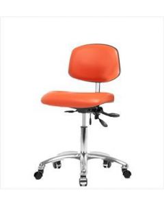 Neta ECOM Clean Room Vinyl Desk Height Chair - Chrome Base Tilt