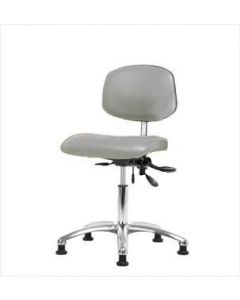 Neta ECOM Clean Room Vinyl Desk Height Chair - Chrome Base Tilt