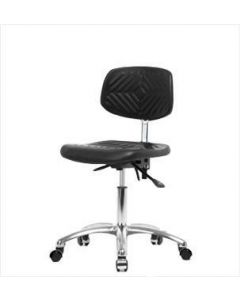 Neta ECOM Clean Room Polyurethane Desk Height Chair - Chrome Base Chrome