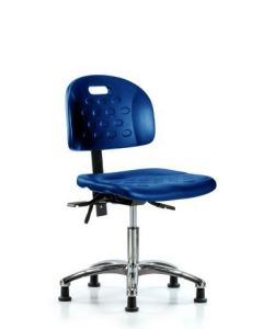 Neta ECOM Newport Industrial Blue Polyurethane Desk Height Chair In Chrome
