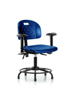 Neta ECOM Newport Industrial Blue Polyurethane Desk Height Chair With Round Tube
