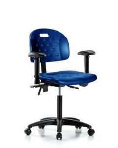 Neta ECOM Newport Industrial Blue Polyurethane Medium Bench Height Chair, Adjustable