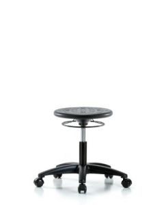 Neta ECOM Industrial Black Polyurethane Desk Height Stool Adjustable From 15.5-20.5 Inches