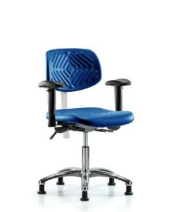 Neta ECOM Class 100 Clean Room Blue Polyurethane Desk Height Chair