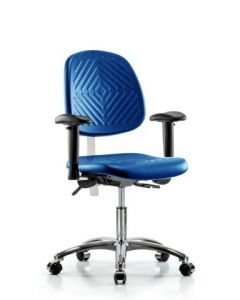 Neta ECOM Class 100 Clean Room Blue Polyurethane Desk Height Chair