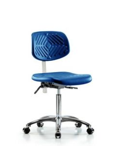 Neta ECOM Class 10 Clean Room Blue Polyurethane Medium Bench Height Chair