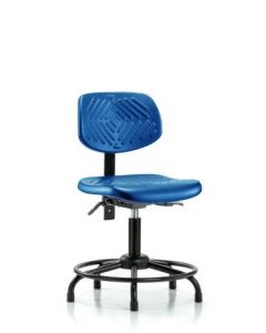 Neta ECOM Blue Polyurethane Desk Height Chair With Round Tube Base