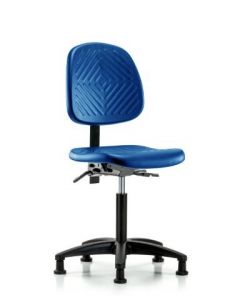 Neta ECOM Blue Polyurethane Medium Bench Height Chair With Medium Back