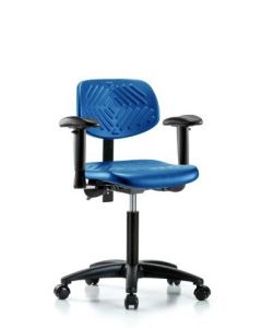 Neta ECOM Blue Polyurethane Medium Bench Height Chair Adjustable From 19.25-26.75 Inches