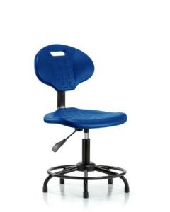 Neta ECOM Core Industrial Blue Polyurethane Desk Height Chair With Round Tube