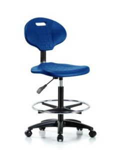 Neta ECOM Core Industrial Blue Polyurethane High Bench Height Chair Is Adjustable
