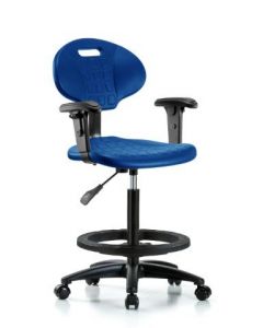 Neta ECOM Core Industrial Blue Polyurethane High Bench Height Chair