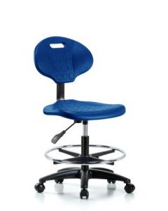 Neta ECOM Core Industrial Blue Polyurethane Medium Bench Height Chair