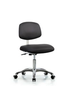 Neta ECOM Class 10 Clean Room Vinyl Desk Height Chair In Chrome