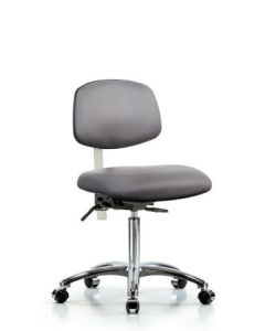 Neta ECOM Class 100 Vinyl Desk Height Clean Room Chair In Chrome