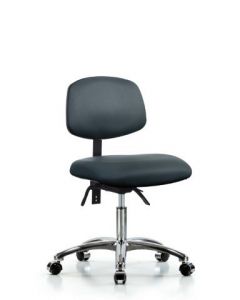 Neta ECOM Vinyl Desk Height Chair In Chrome Adjustable From 19-24 Inches