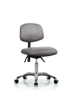 Neta ECOM Vinyl Desk Height Chair In Chrome Adjustable From 19-24 Inches