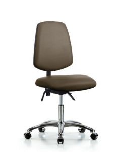 Neta ECOM Vinyl Desk Height Chair With Medium Back In Chrome