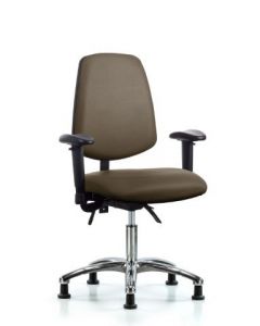 Neta ECOM Vinyl Desk Height Chair With Medium Back In Chrome