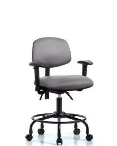 Neta ECOM Vinyl Desk Height Chair With Round Tube Base, Adjustable