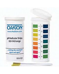 Antylia Oakton pH Indicator Strips, 0 to 14, 100/pk