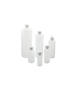 Qorpak 8oz (240ml) Nat.Hdpe Cylinder Dispensing Bottle w/24-410 White Polyethylene Unlined Flip Top Cap