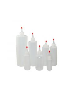Qorpak 32oz (950ml) Natural Hdpe Cylinder With 28-400 Natural Ldpe Unlined Yorker Cap With Red Tip