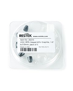 Restek Ferrules, Vespel/Graphite, Reducing for 1/8-Inch Compression-Type Fittings, VG2, 60% Vespel/40% Graphite, 1/8" x 0.8 mm ID, 5-pk.